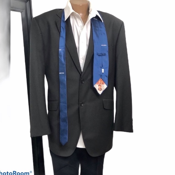 Tzarelli Charcoal 2 Button Modern Fit Wool Blazer